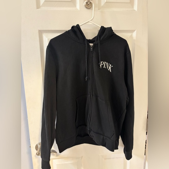 PINK Victoria’s Secret Black Full Zip Hoodie - Picture 1 of 3